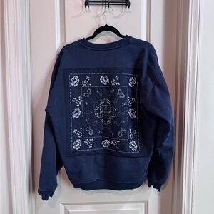 Kith Bandana Vintage Crewneck Sweatshirt in Black FW22 Men’s Size M